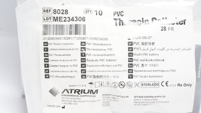 Atrium 8012 PVC Thoracic Cath. 12FR (x) - Pack of 10